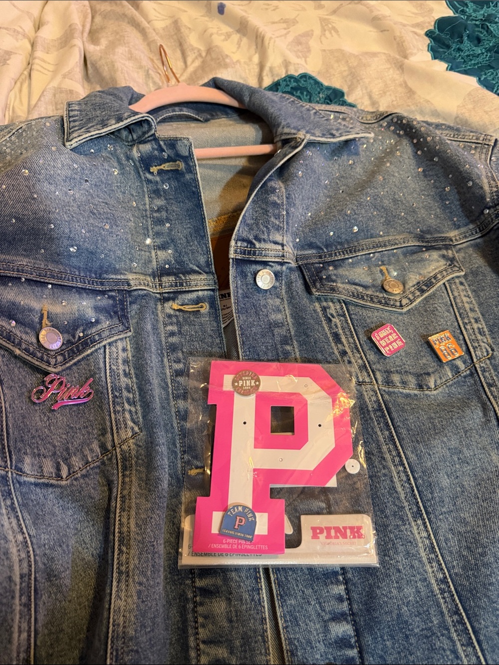 PINK Victoria's Secret Light Blue Denim Jacket - Picture 8 of 12